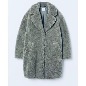 H&M grey green Sherpa new never worn